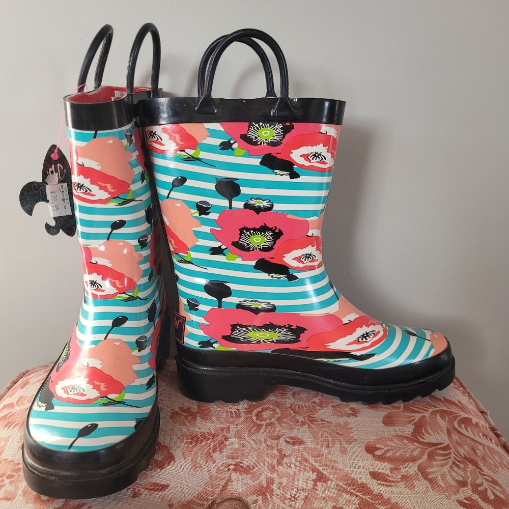 Blazin Roxx Rubber Boots ~ Girls Med 1/2